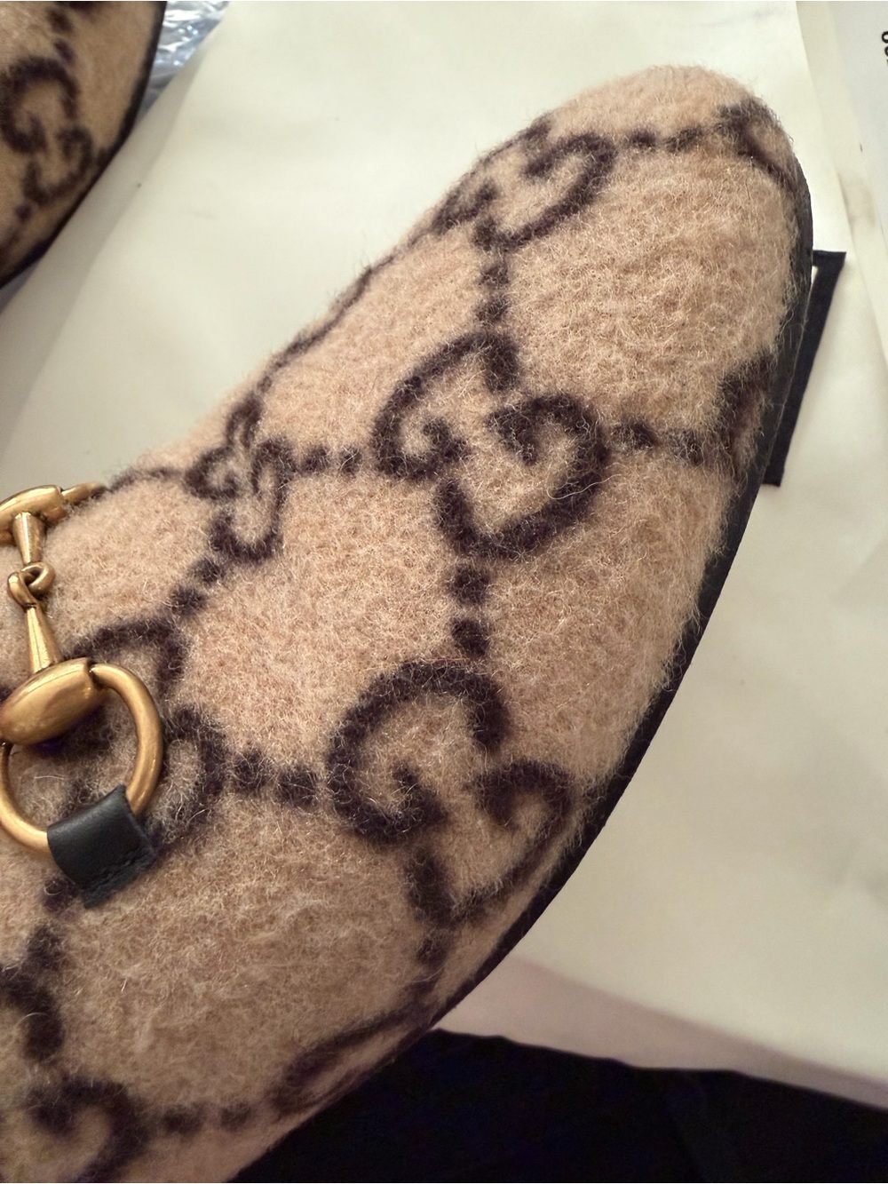Gucci GG Wool Loafers - Picture 7 of 9